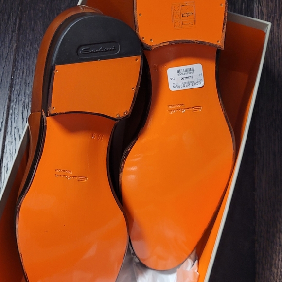 Santoni NWT brown dress shoes size 11.5 - Picture 10 of 10